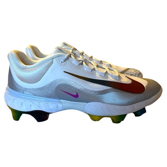 Nike Alpha Huarache Elite 4 Low MCS Mens Size 13 Baseball Cleats White NEW - Picture 3 of 8